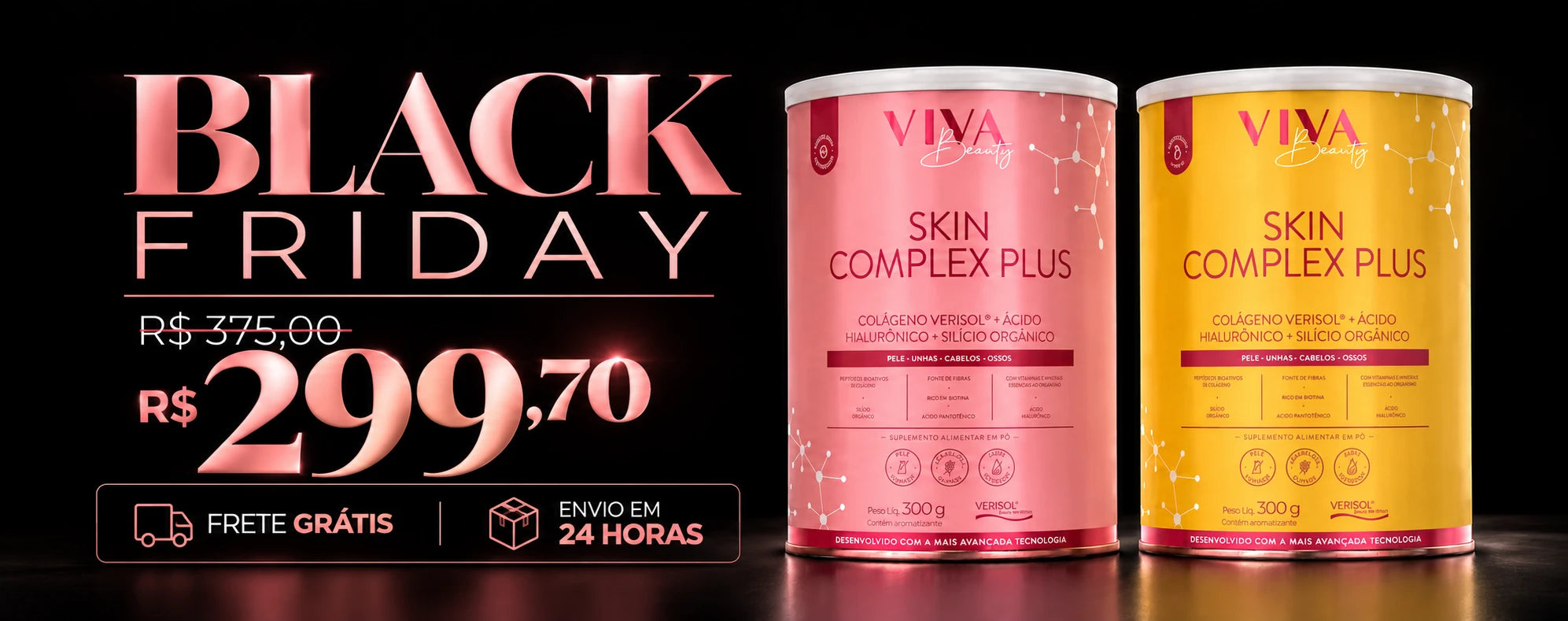 Black Friday: Kit 2 potes de R$ 375,00 por R$ 299,70, frete grátis e envio em 24 horas